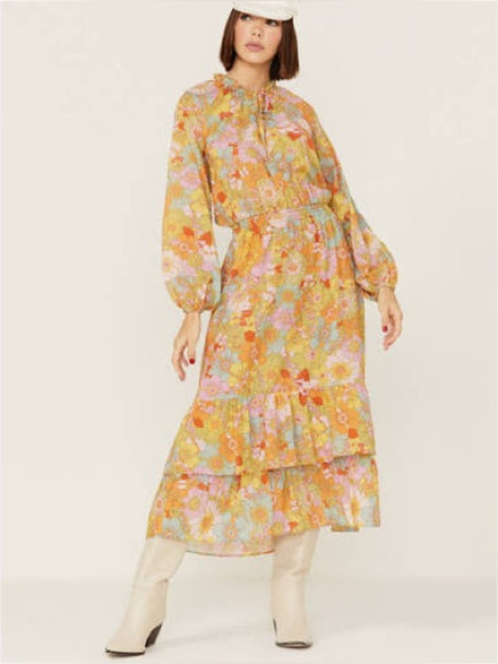 Show Me Your Mumu Cait Midi Dress Groovy Blooms Size L